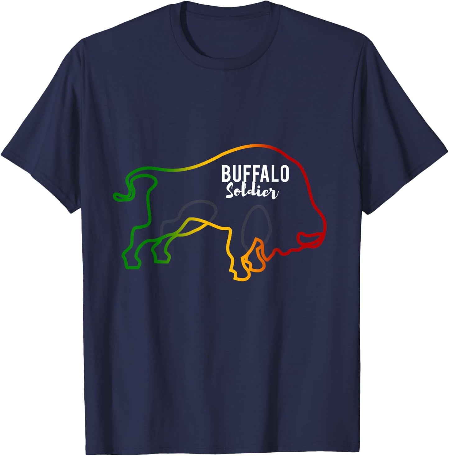 Buffalo Soldier New Rasta Reggae Roots Clothing T Shirt T-Shirt - T-Shirt | Navy