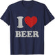 I Love Beer Outfit I Heart Beer Alcohol Retro Drinking Beer T-Shirt - T-Shirt | Navy