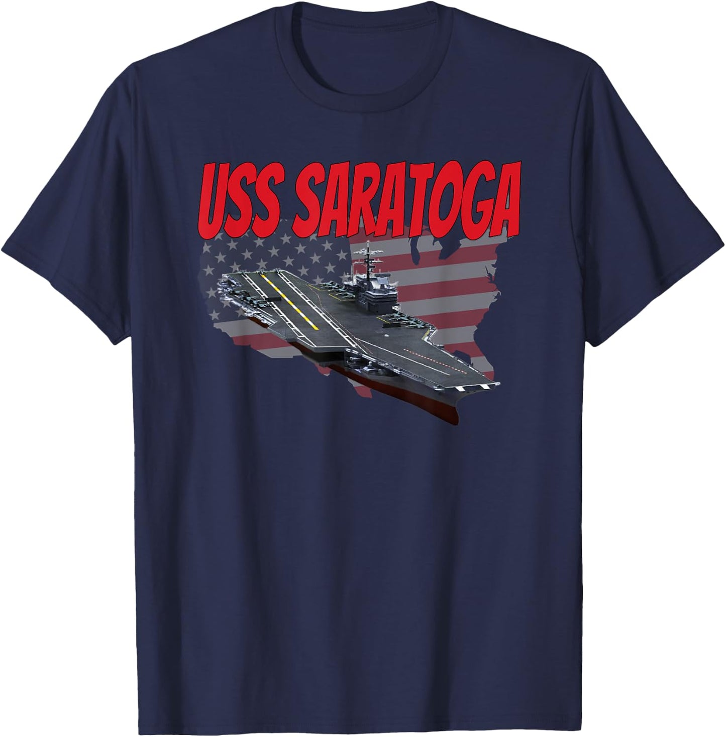 Aircraft Carrier USS Saratoga CV-60 Idea for Grandpa Dad Son T-Shirt - T-Shirt | Navy