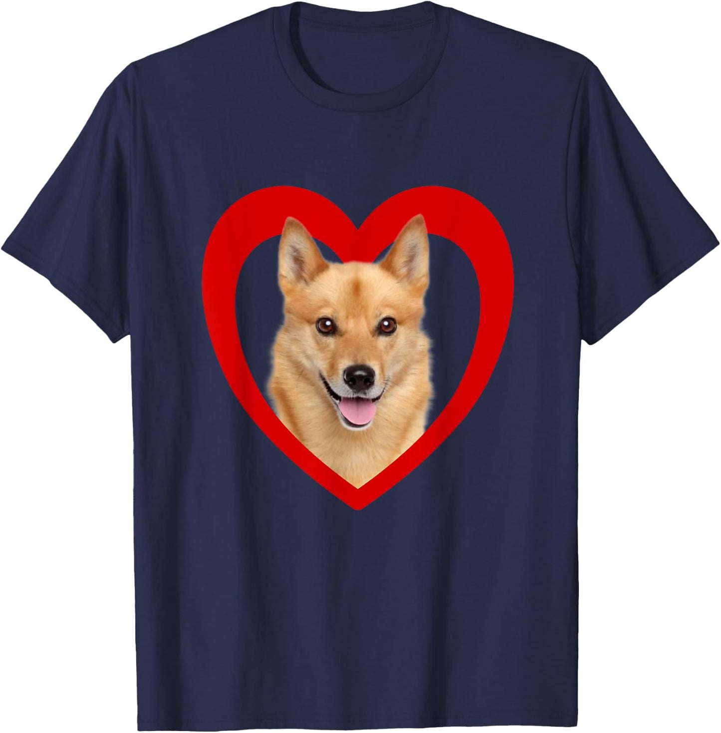 Finnish Spitz Dog - Dog Heart Lover - Finnish Spitz T-Shirt - T-Shirt | Navy