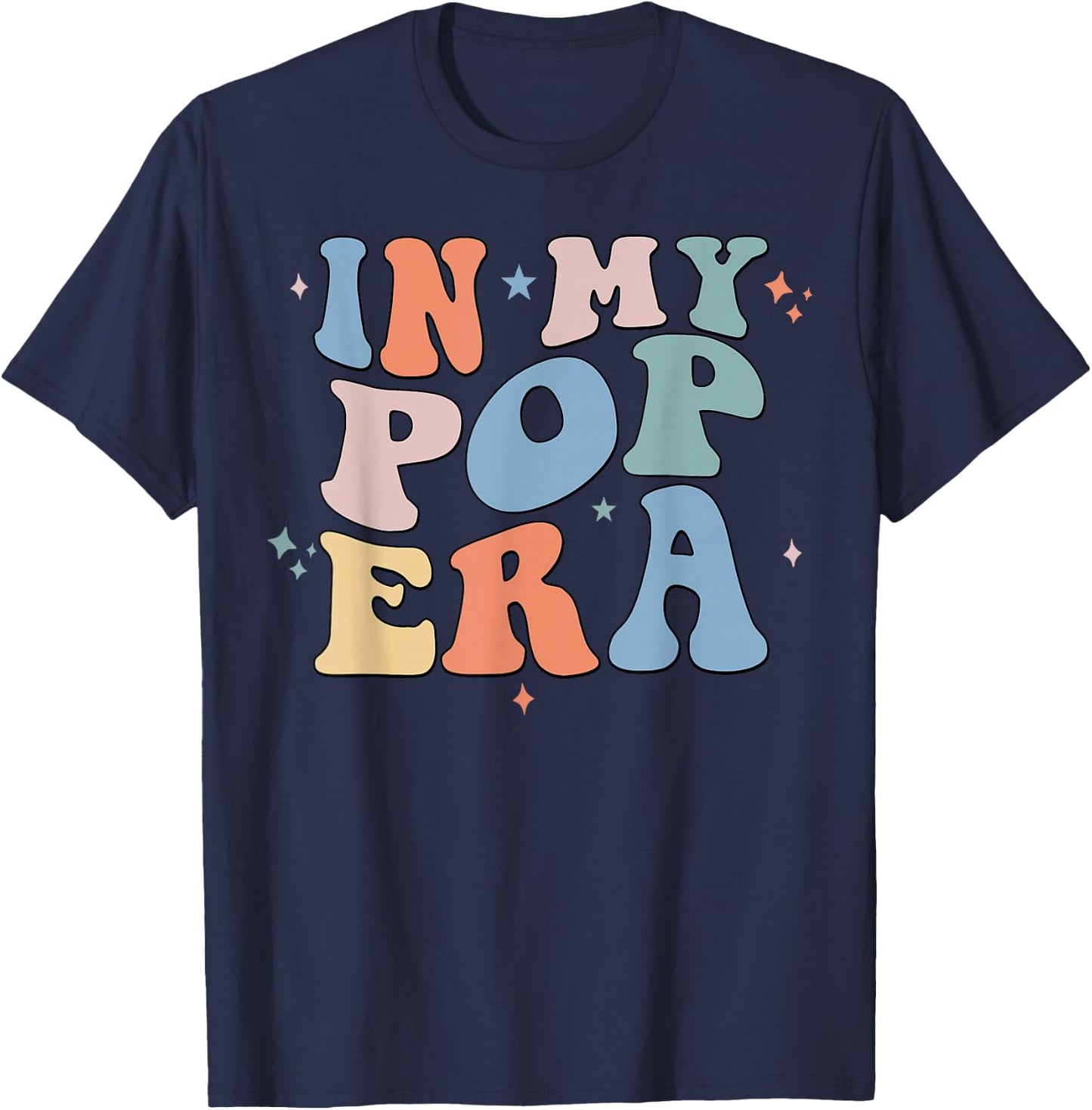 In My Pop Era Retro Groovy Father's Day T-Shirt - T-Shirt | Navy