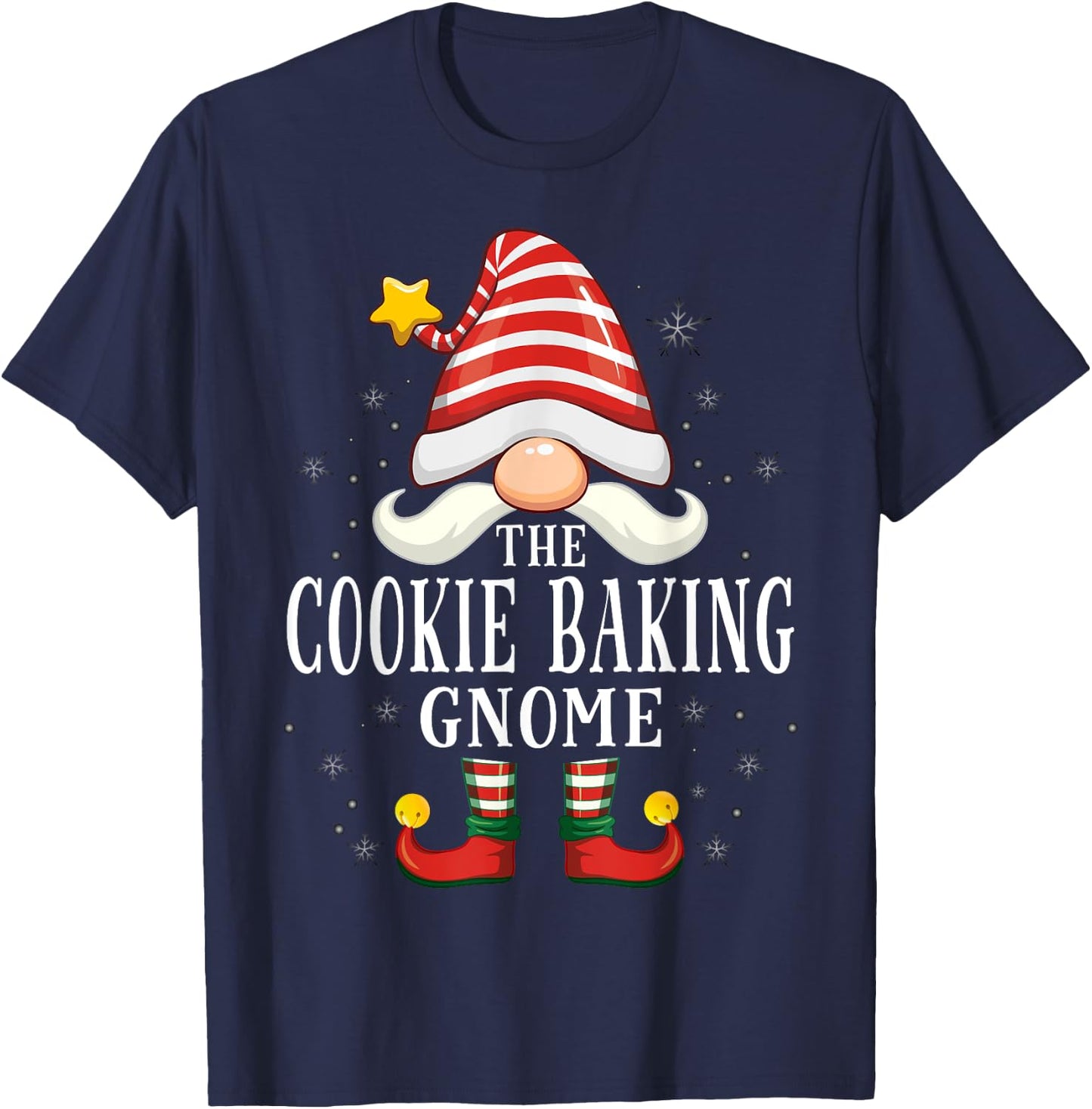 The Cookie Baking Gnome Christmas Group Family Pajama T-Shirt - T-Shirt | Navy
