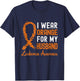 I Wear Orange For My Husband Leukemia Awareness Ribbon T-Shirt - T-Shirt | Navy
