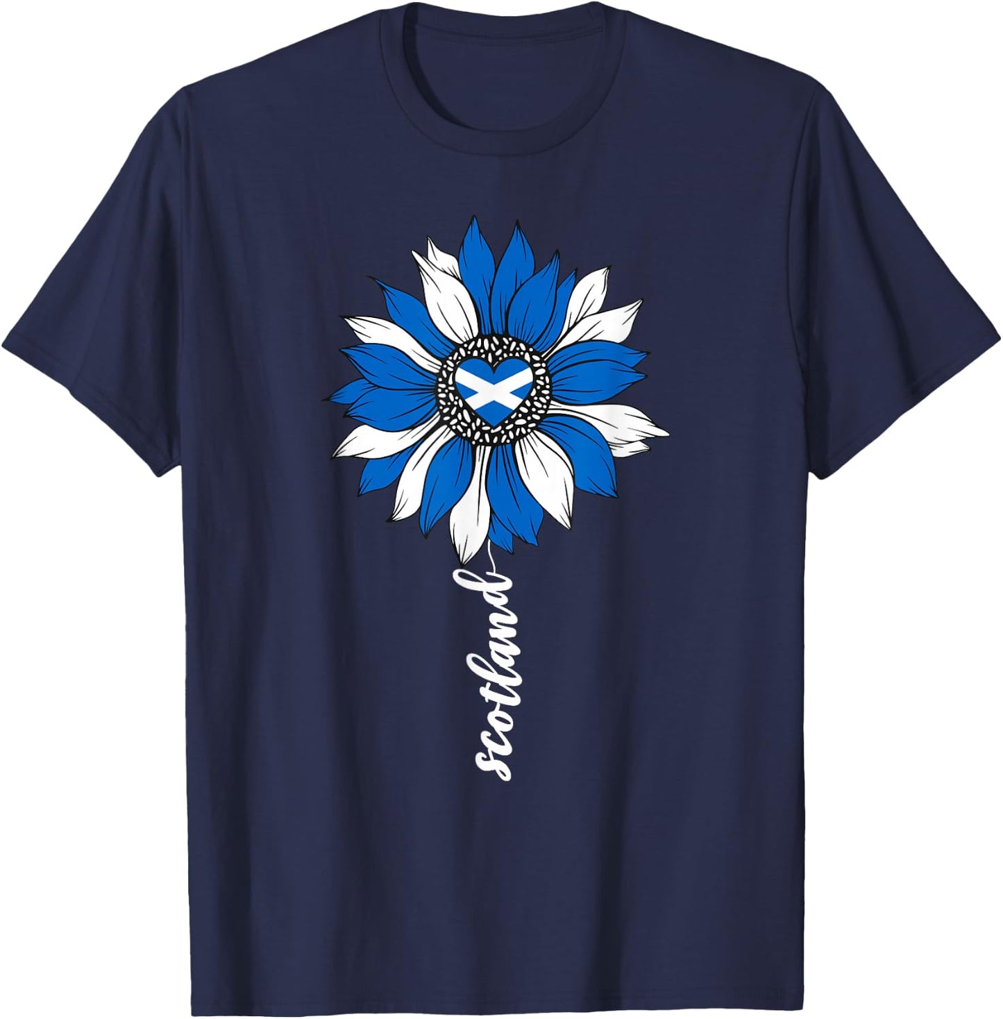 Cute Scottish Girl Scots Pride Scotland Flag Girls T-Shirt - T-Shirt | Navy