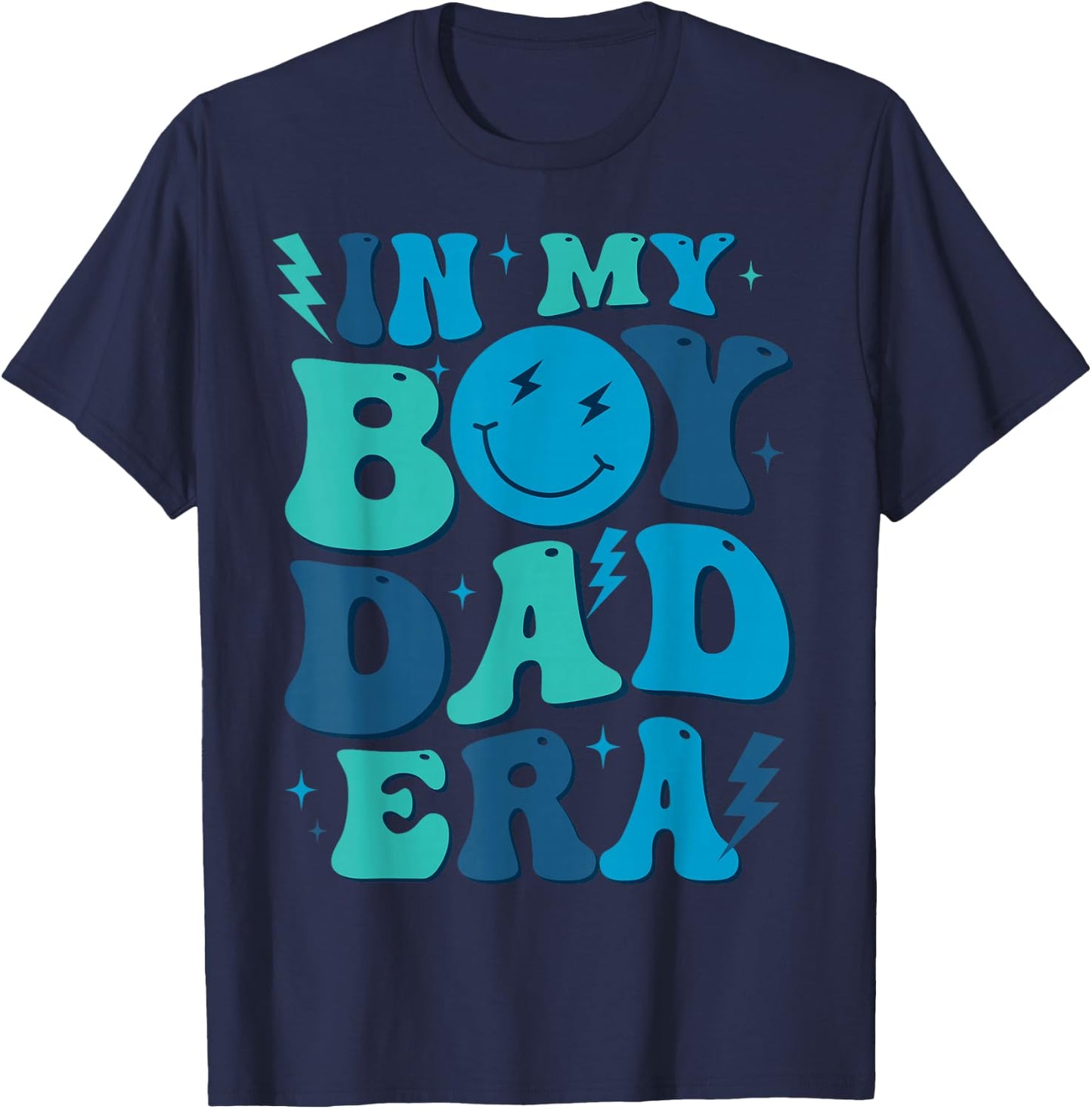 In My Boy Dad Era Retro Graphic Fathers Day Dad and Son Gift T-Shirt - T-Shirt | Navy