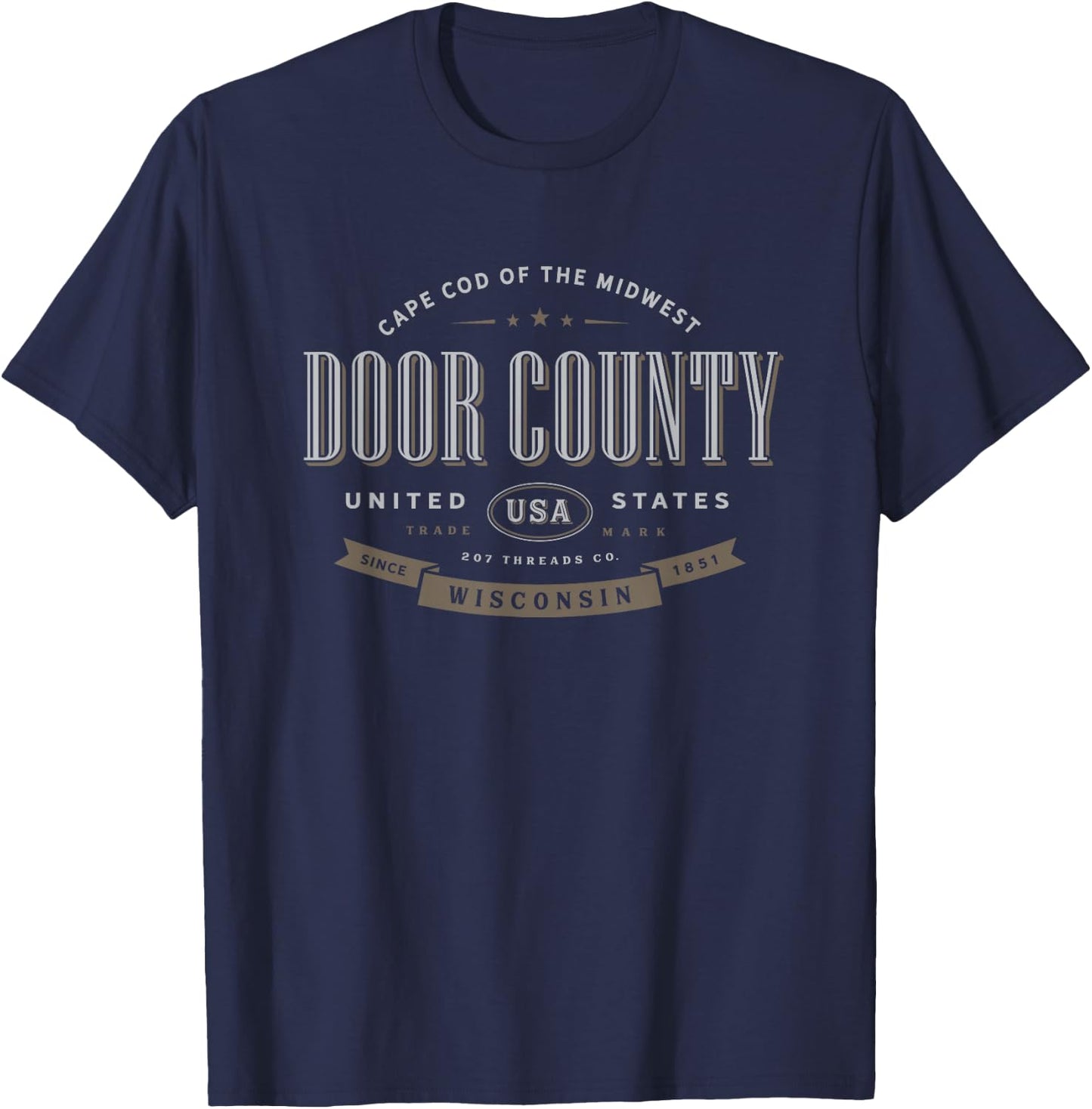 Door County WI Wisconsin Vacation Souvenir T-Shirt - T-Shirt | Navy