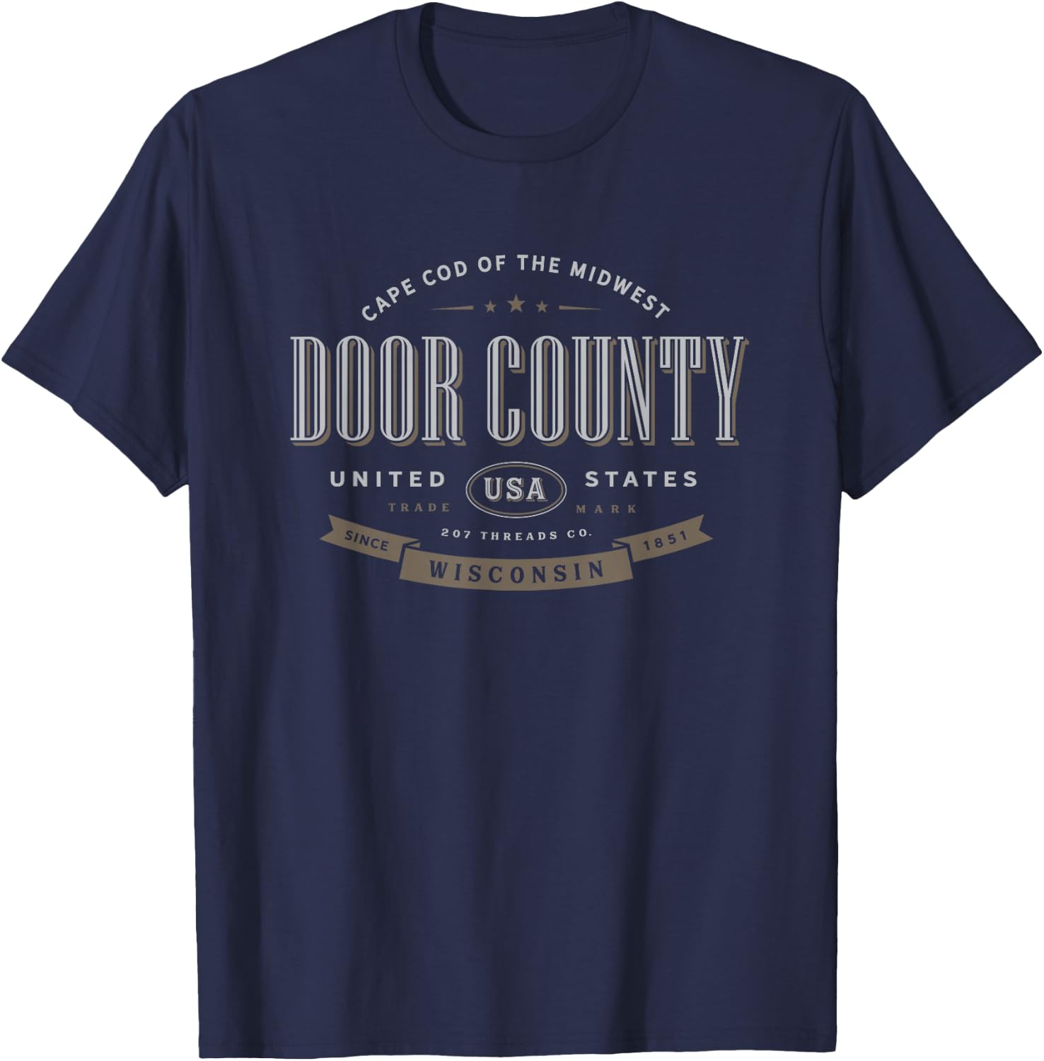 Door County WI Wisconsin Vacation Souvenir T-Shirt - T-Shirt | Navy