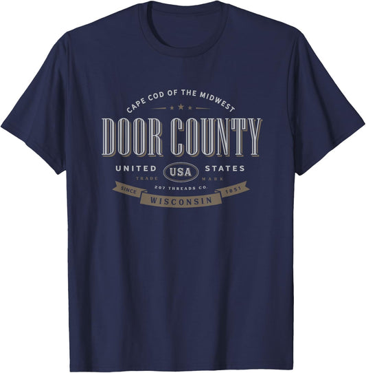 Door County WI Wisconsin Vacation Souvenir T-Shirt - T-Shirt | Navy