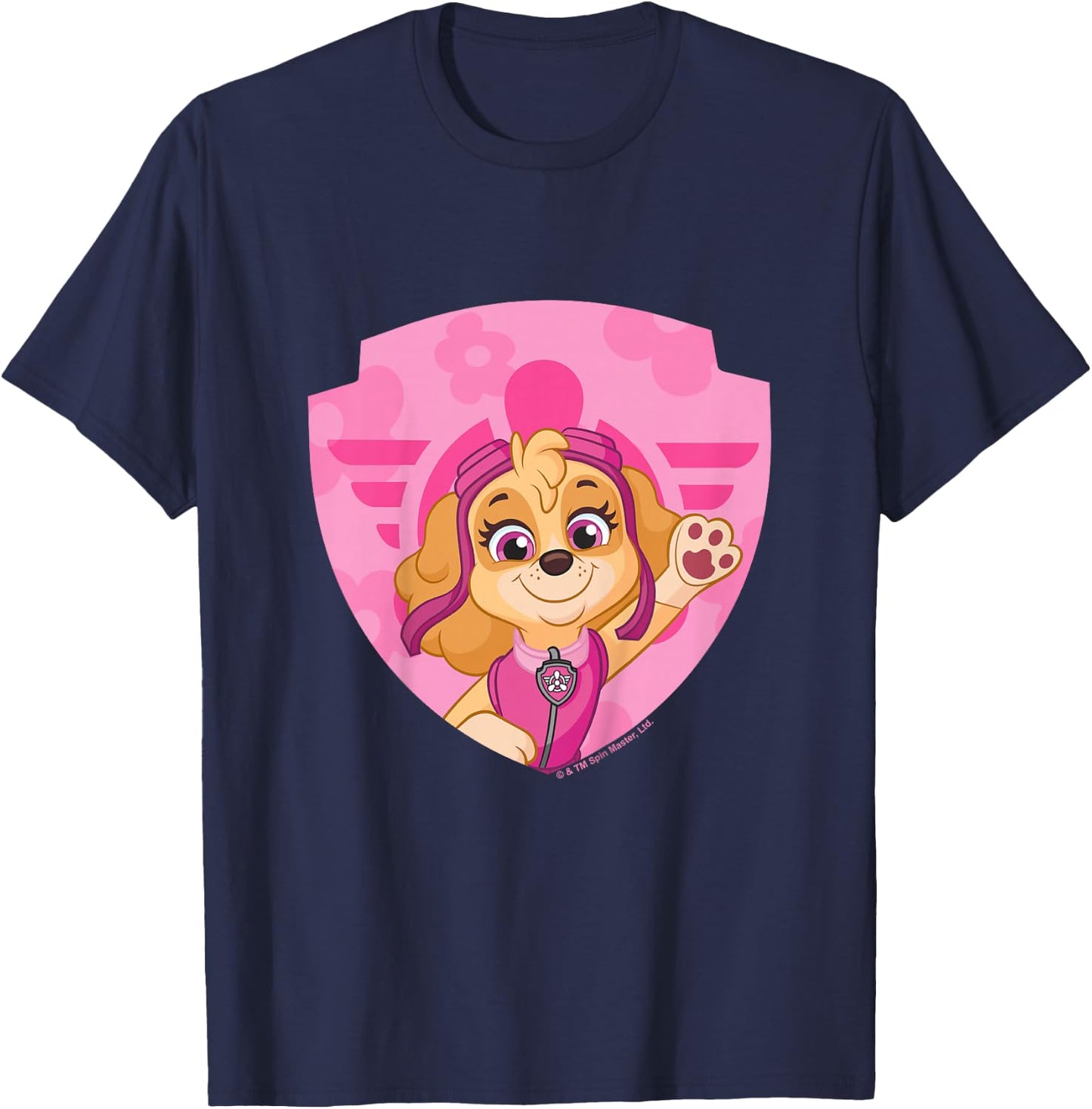 PAW Patrol Skye Big Chest Shield Emblem T-Shirt - T-Shirt | Navy