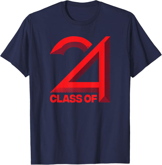 Class Of 2024 Shirt Graduation Senior High School College T-Shirt - T-Shirt | Navy