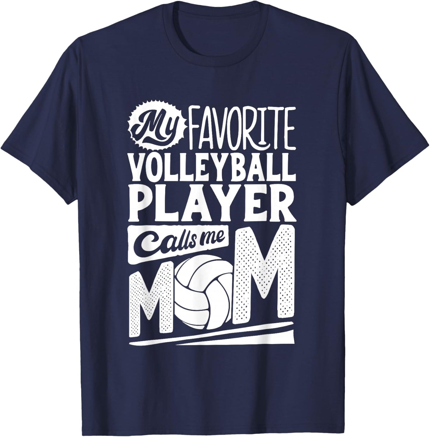 Volleyball Mom Shirt Women Volleyball Player Mothers Day T-Shirt - T-Shirt | Navy