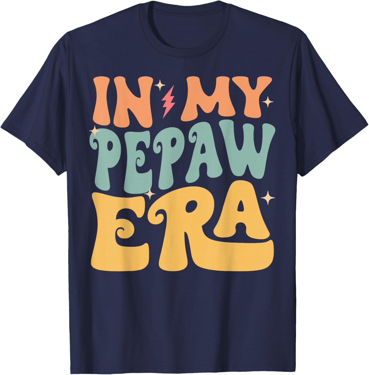 In My PEPAW Era Groovy Funny Grandpa Father's Day T-Shirt - T-Shirt | Navy