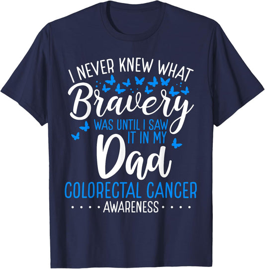 Colorectal Cancer Awareness Dad Fathers Day Warrior Survivor T-Shirt - T-Shirt | Navy