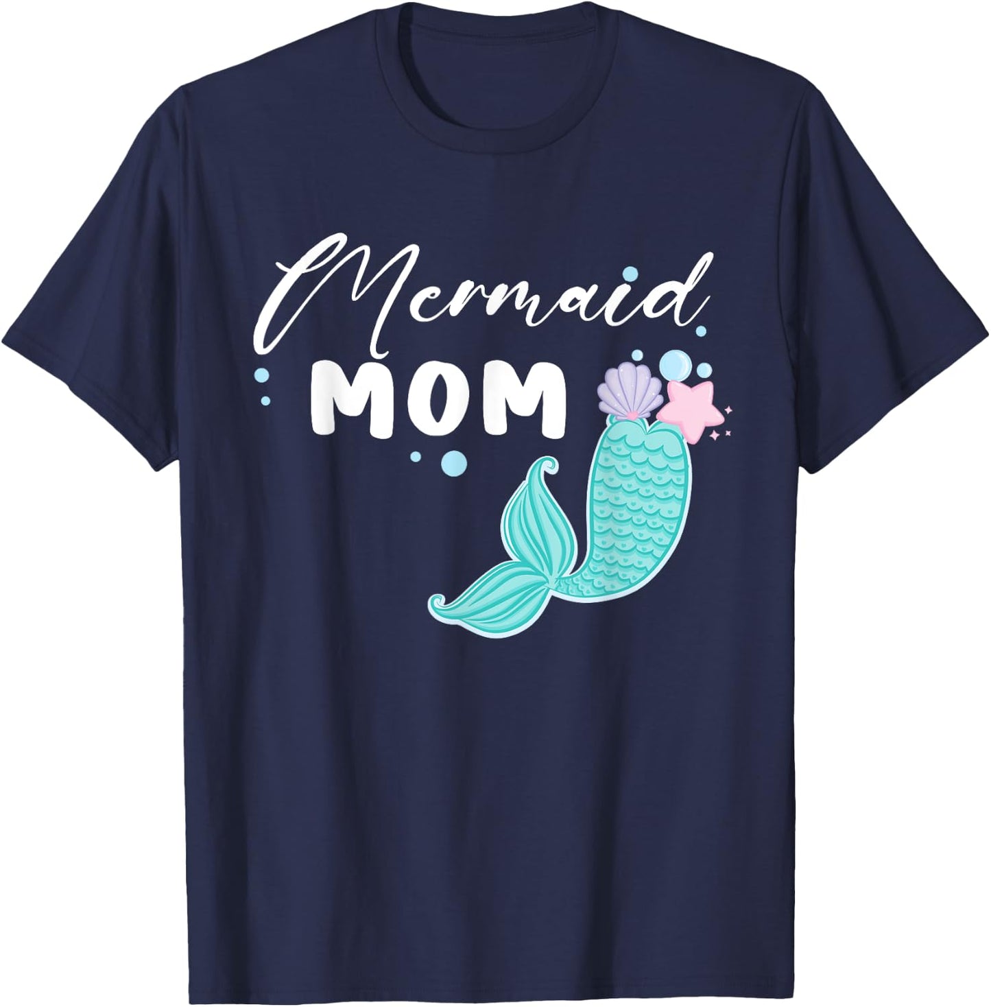 Funny Mom Mermaid Matching Family Party Mother's Day T-Shirt - T-Shirt | Navy