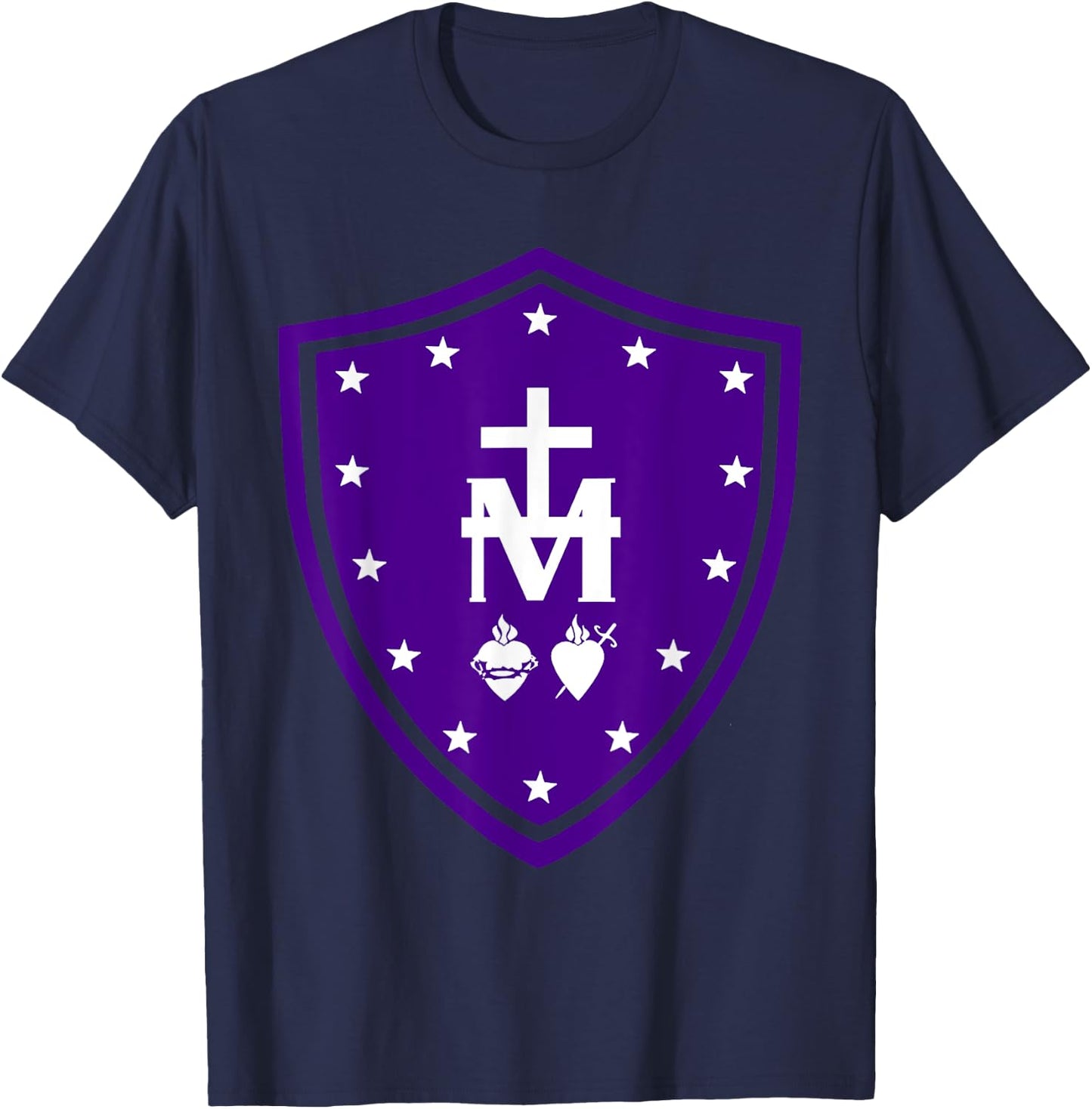 Immaculate Heart Of Mary Devotion Faithful Symbol T-Shirt - T-Shirt | Navy