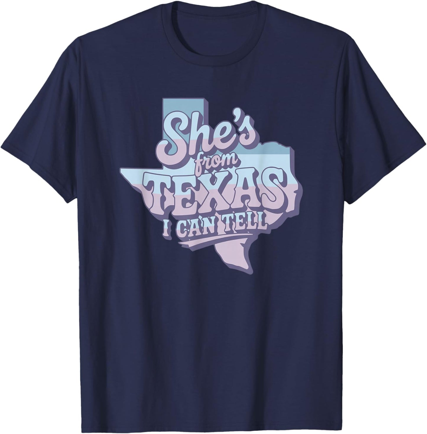 Purple She's from Texas I Can Tell Retro T-Shirt - T-Shirt | Navy