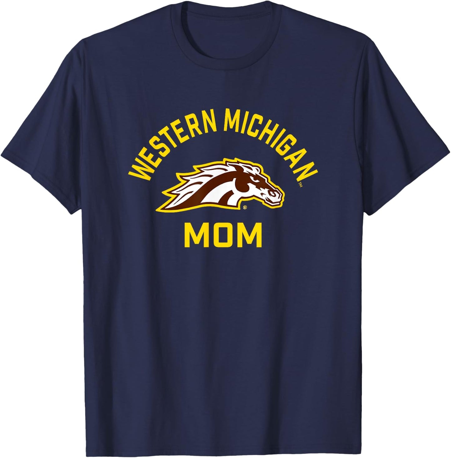 Western Michigan University Broncos Arched Mom T-Shirt - T-Shirt | Navy