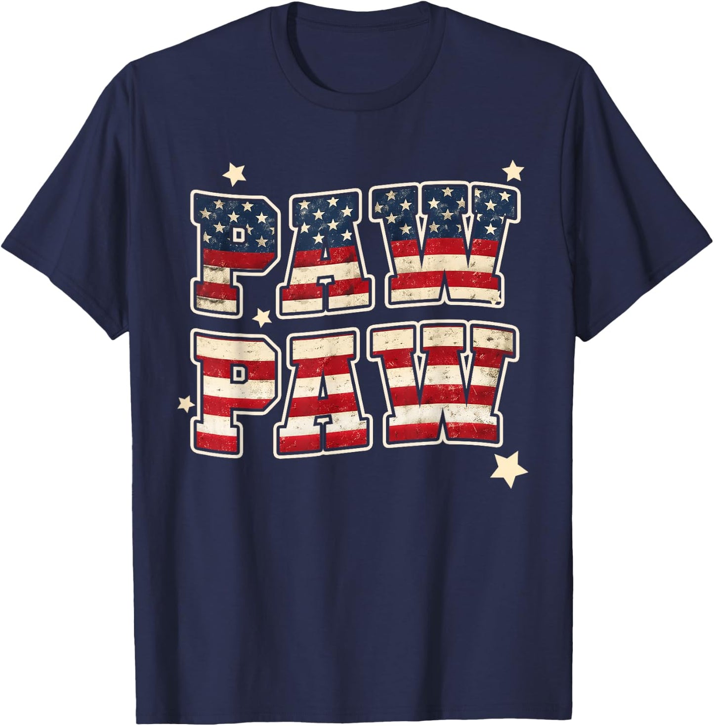 Paw Paw Vintage American Flag Grandpa Father's Day Men T-Shirt - T-Shirt | Navy