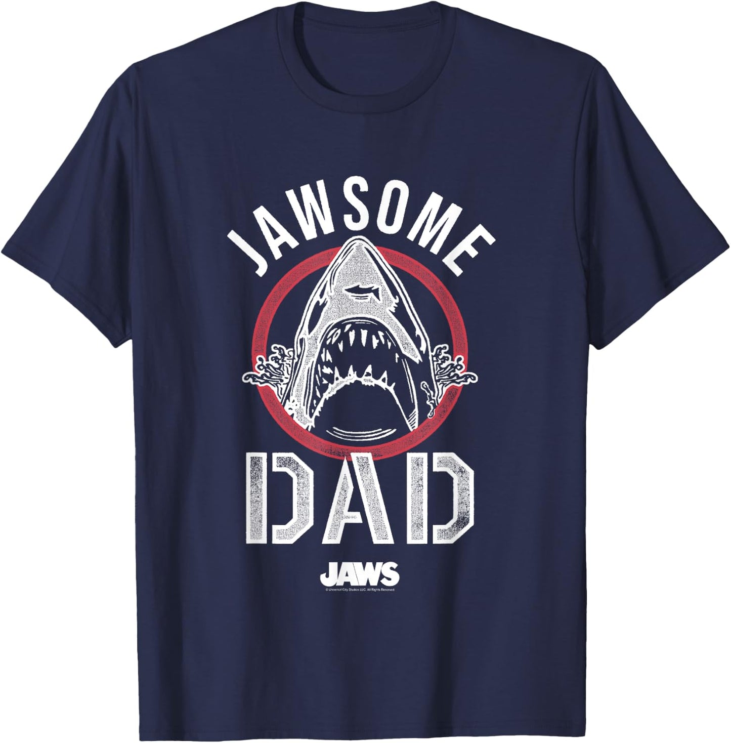 Jaws Father's Day Jawsome Dad Vintage Logo T-Shirt - T-Shirt | Navy