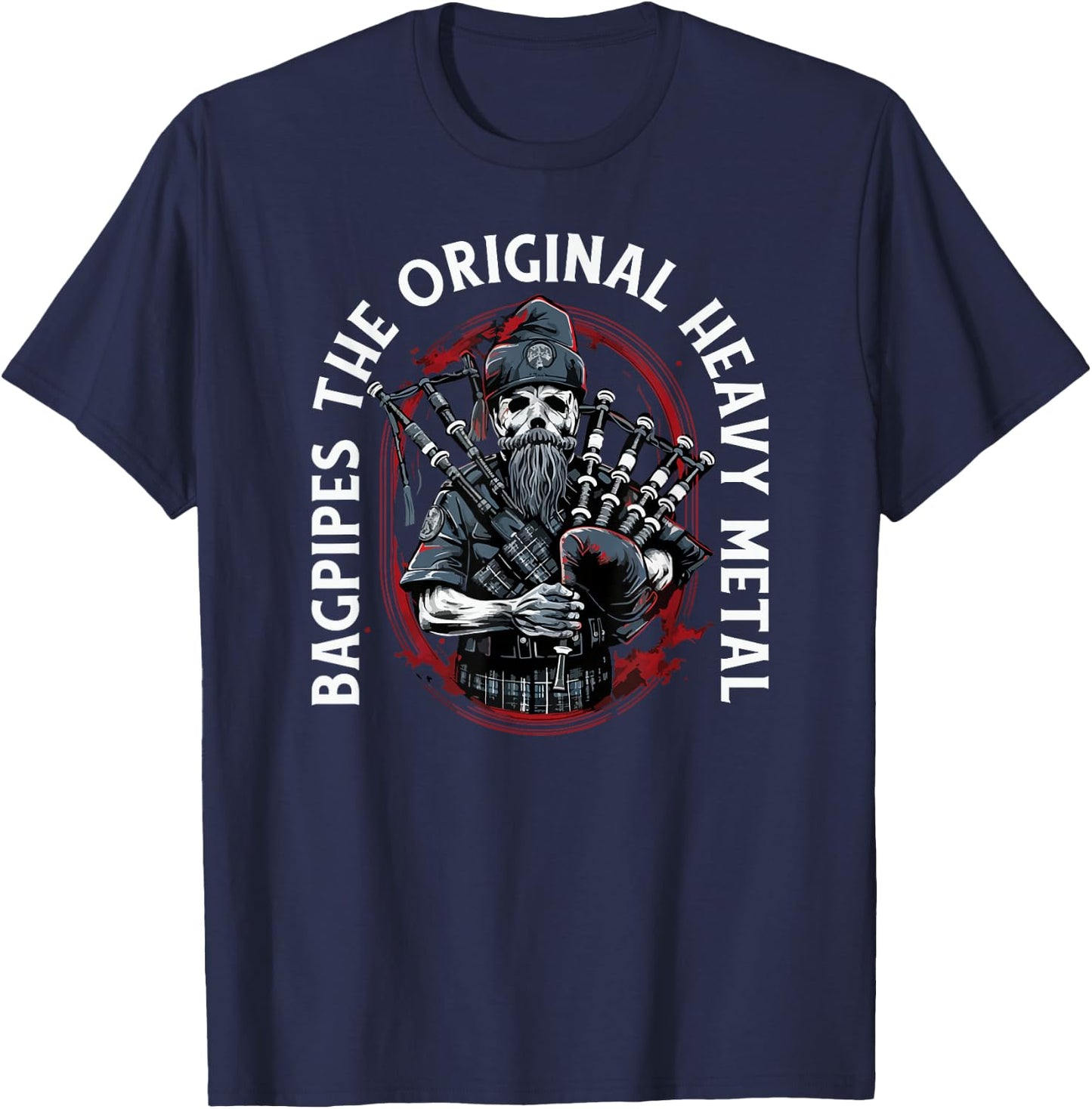 Bagpiper Bagpipes-Music Scotland Bagpipe-Sound Bagpipe T-Shirt - T-Shirt | Navy
