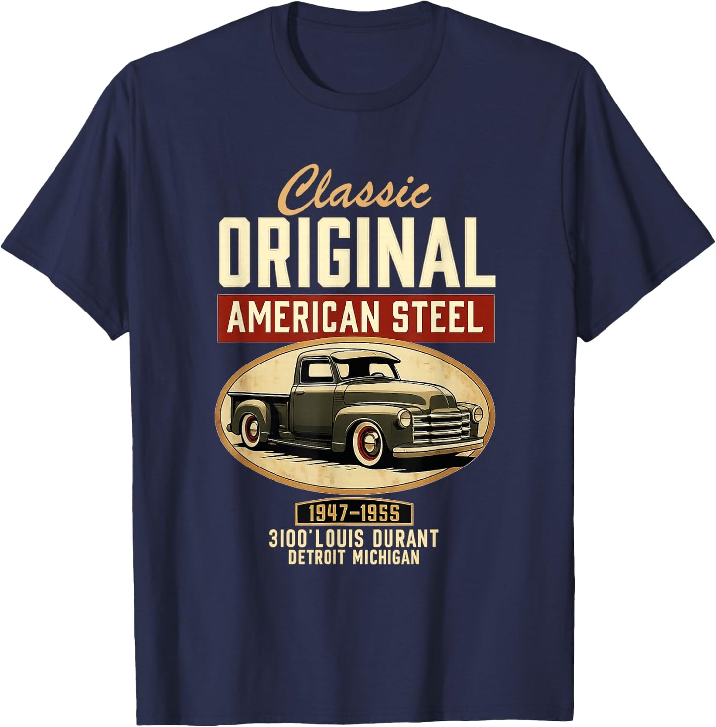 Vintage Classic Original American Old Pickup Truck 1940s Car T-Shirt - T-Shirt | Navy