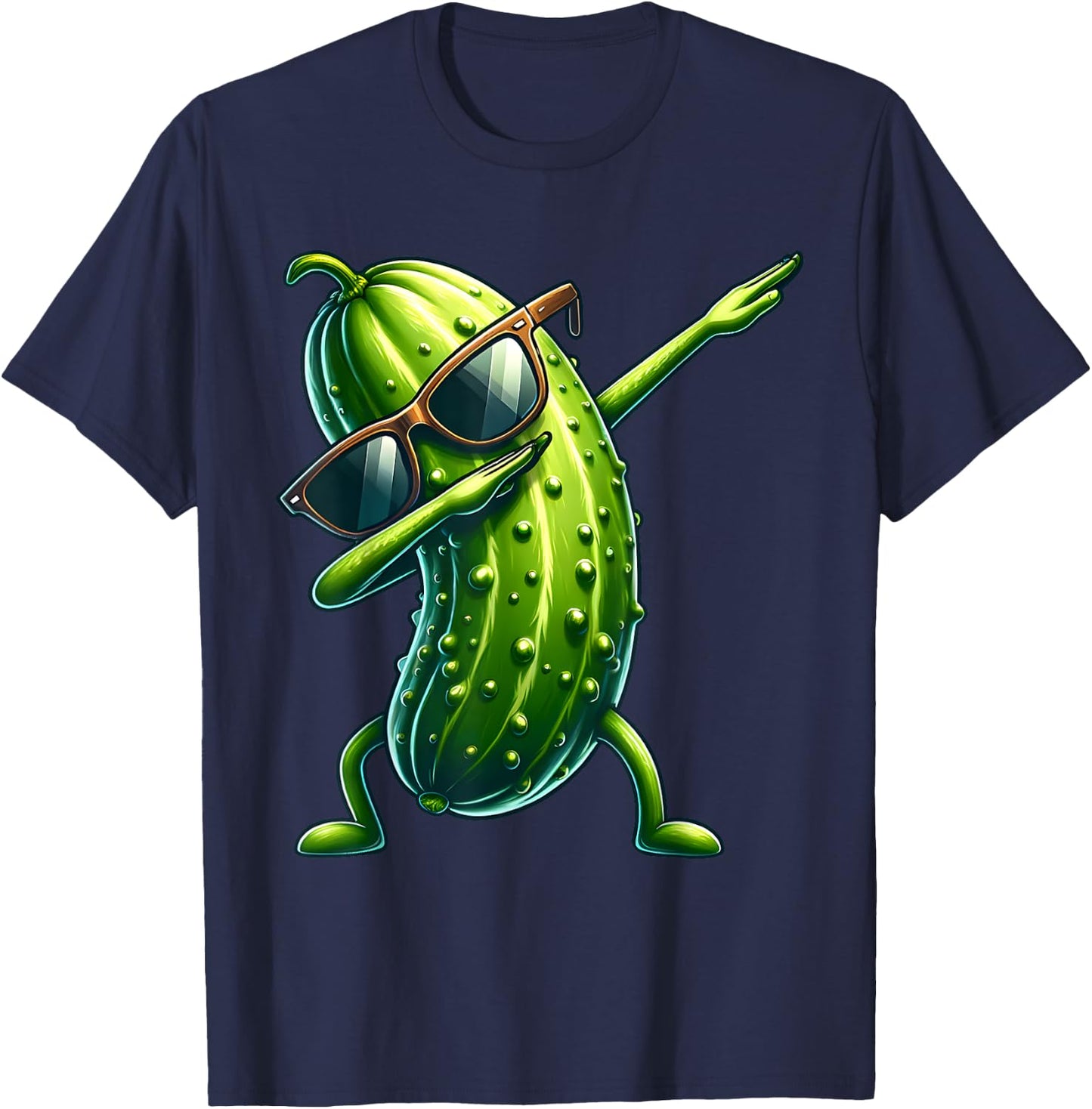Dabbing Pickle Lover Dill Cucumber T-Shirt - T-Shirt | Navy