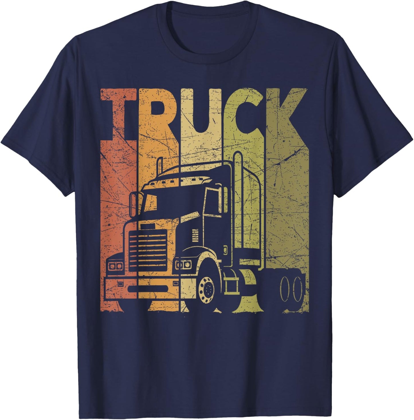 Truck Driver Vintage Trucker Retro Trucking T-Shirt - T-Shirt | Navy