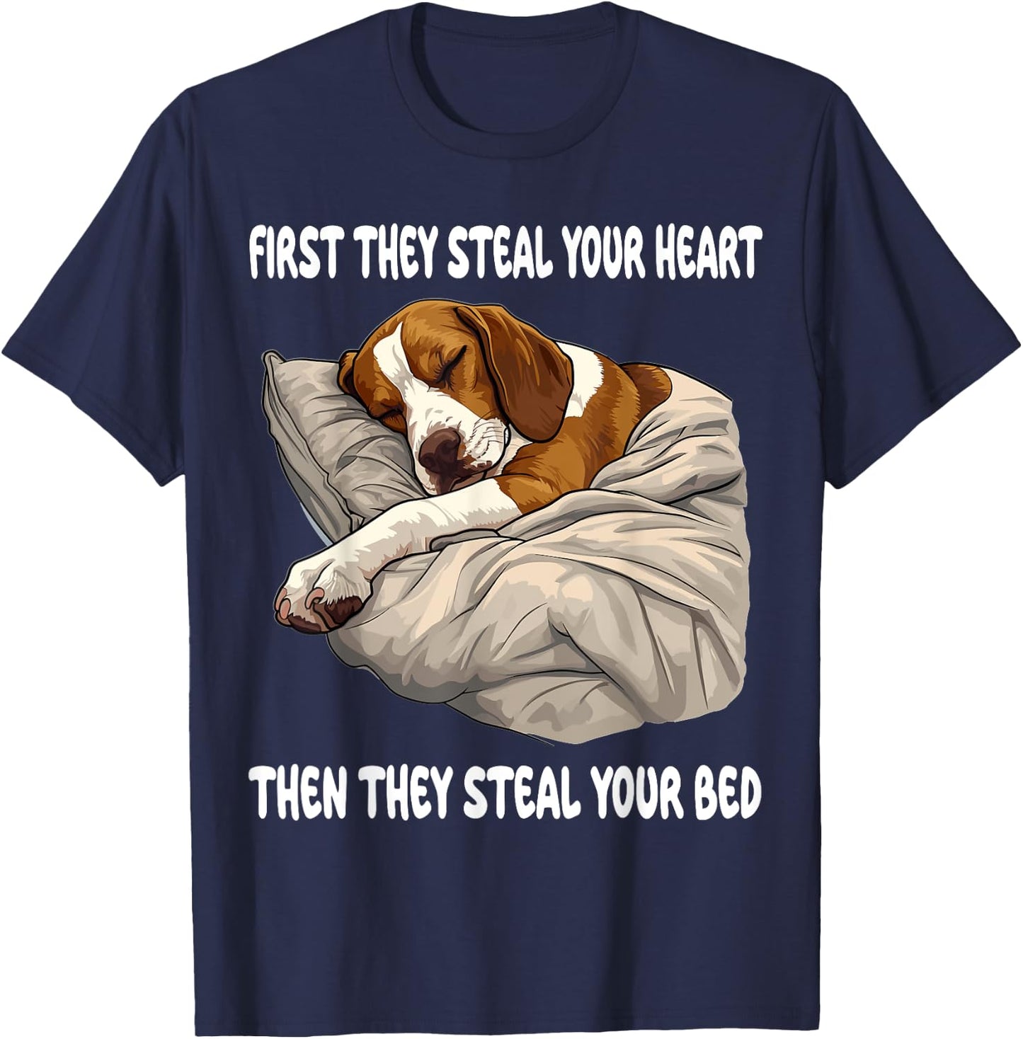 American Foxhound Sleeping Pajamas Nightgown T-Shirt - T-Shirt | Navy