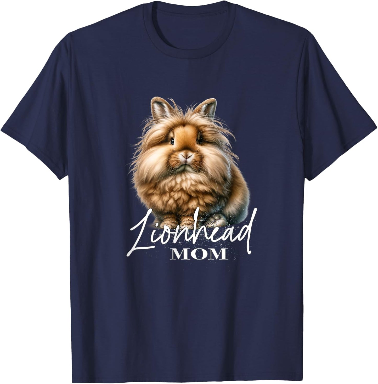 Lionhead Rabbit Mom T-Shirt - T-Shirt | Navy