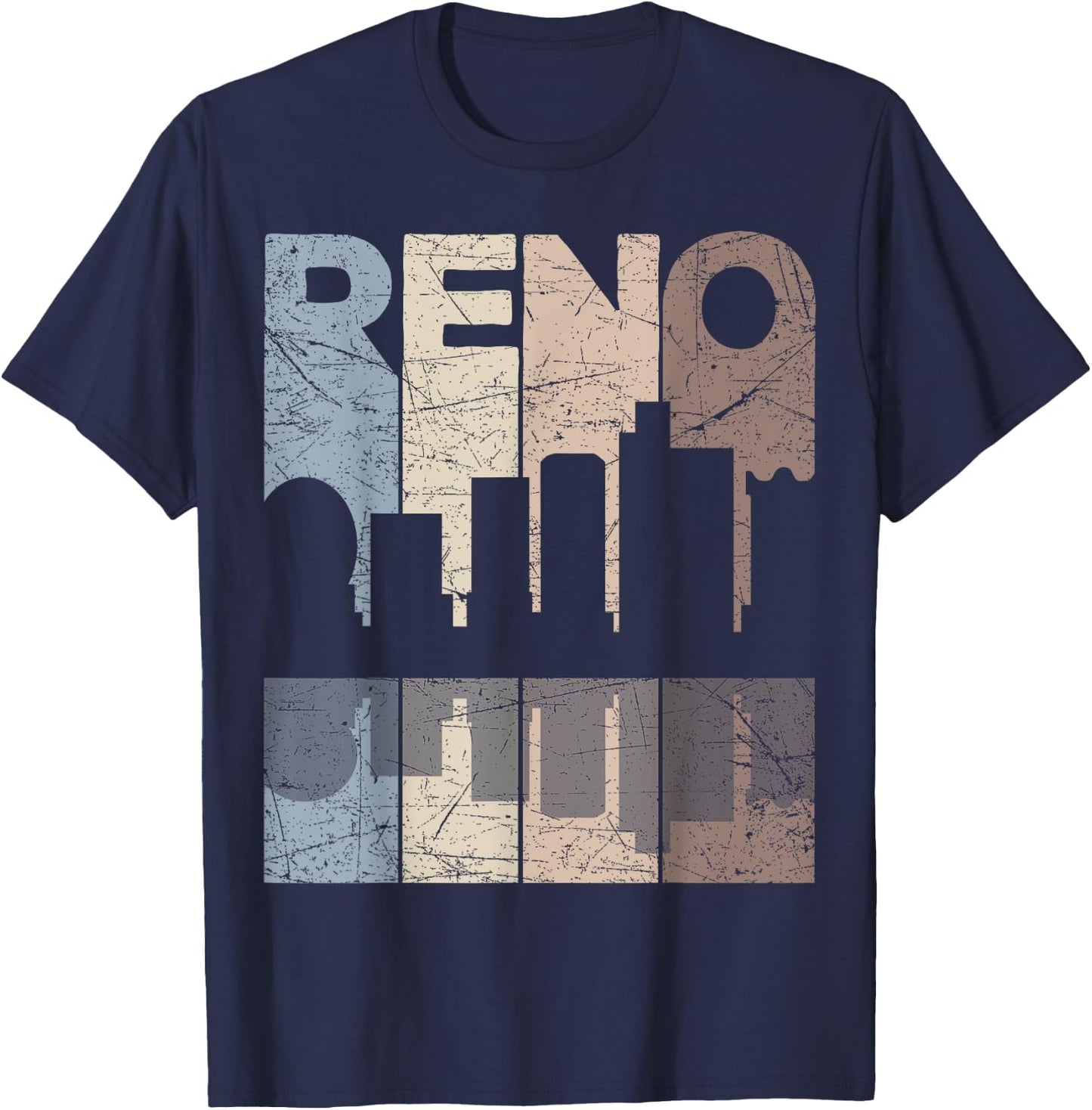 Reno Vintage Reno Nevada Retro Reno Skyline T-Shirt - T-Shirt | Navy