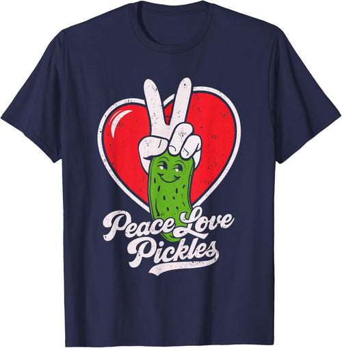 Peace Love Pickles Shirt Men Women Kids Cucumber Lover