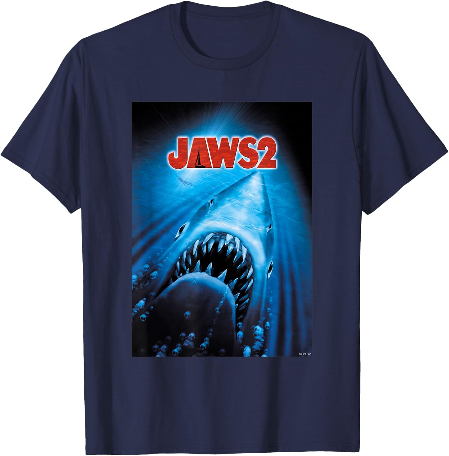 Jaws 2 Anniversary Poster T-Shirt - T-Shirt | Navy