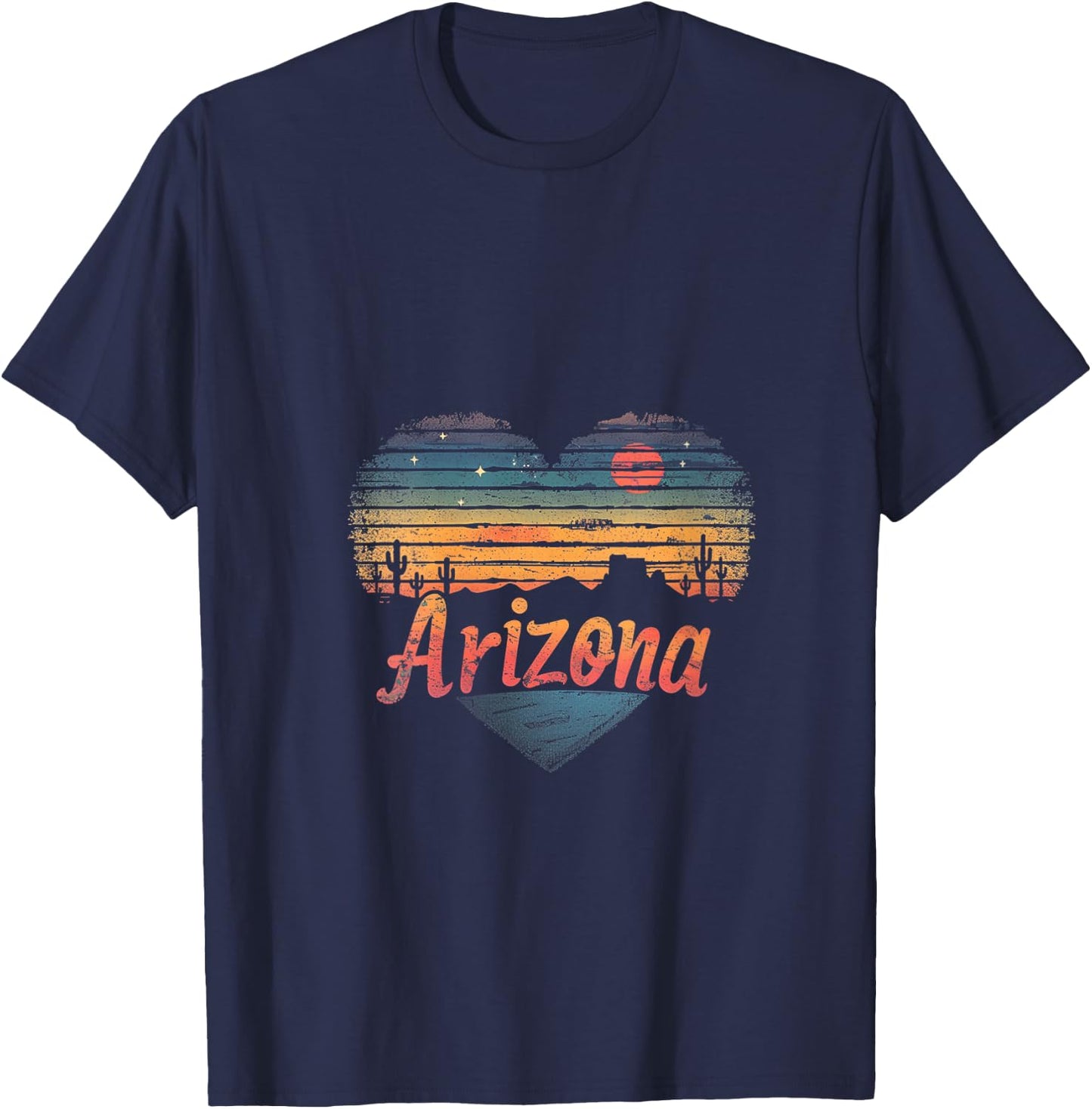Arizona - Heart Vintage Love Women Kids Retro Graphic Cool V-Neck T-Shirt - T-Shirt | Navy