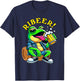 Drunk Frog Drinking Beer Ribeer Funny Beer Drinkers Frog T-Shirt - T-Shirt | Navy