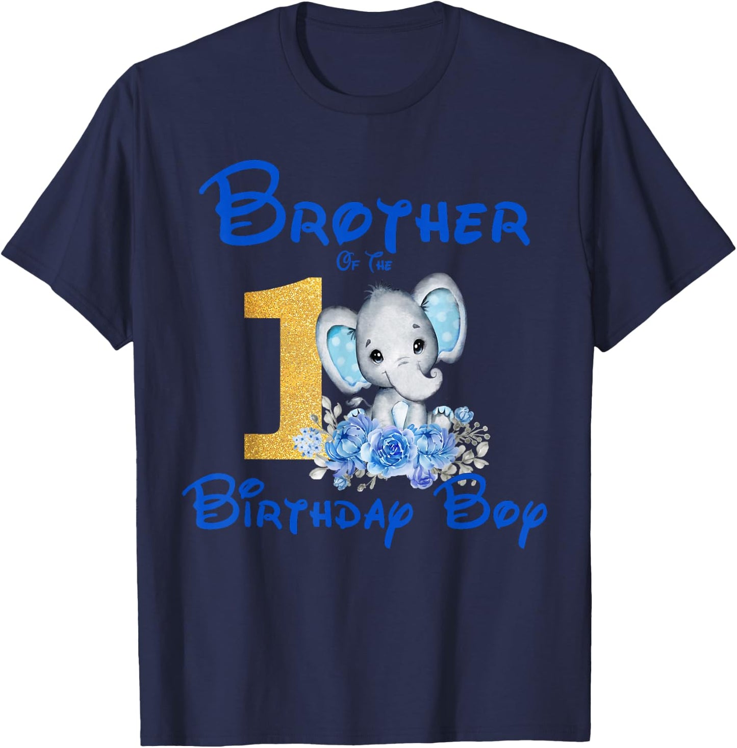 Brother Of The Birthday Boy Elephant Family Matching T-Shirt - T-Shirt | Navy