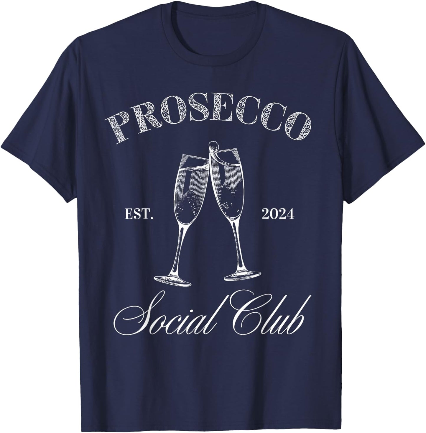 Prosecco Social Club Beach Brunch Bachelorette Top T-Shirt - T-Shirt | Navy