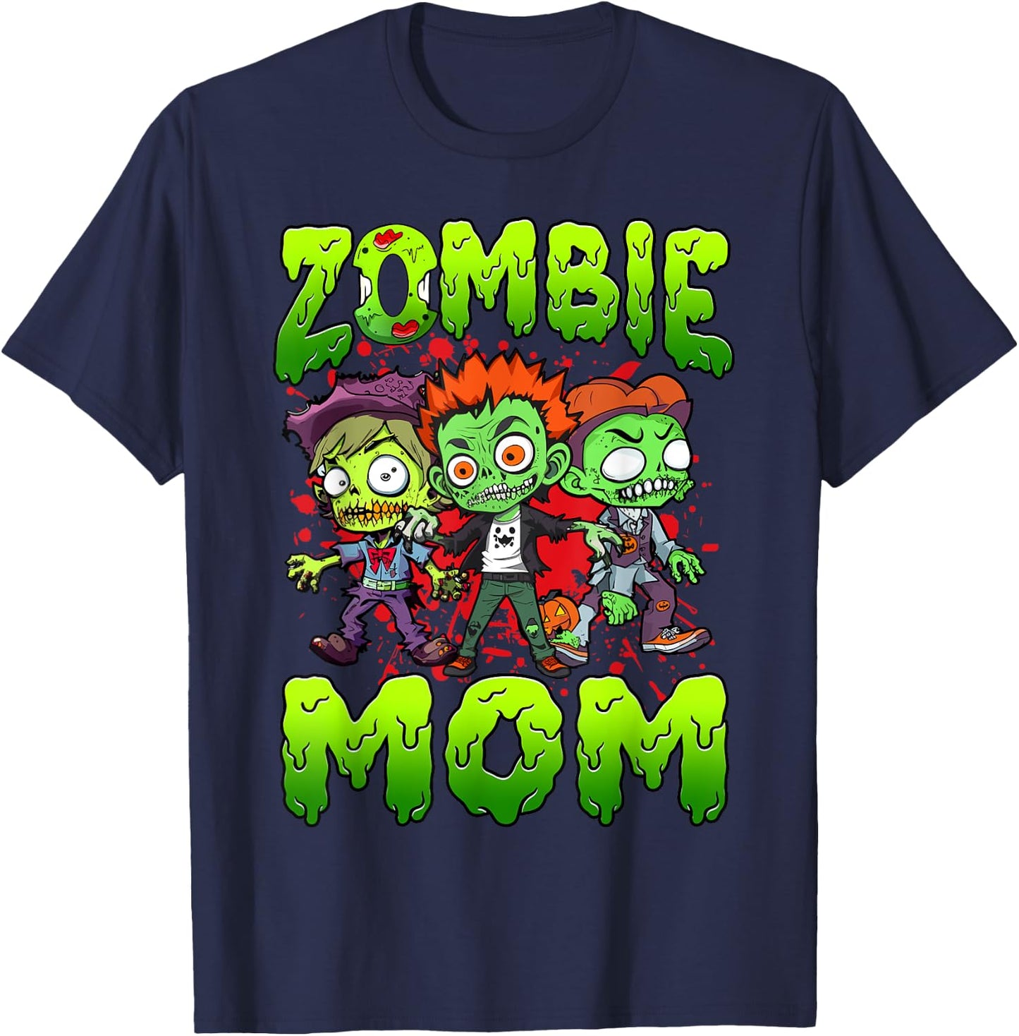 Zombie Mom Halloween Costume Family Matching T-Shirt - T-Shirt | Navy
