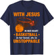 Christian Basketball Girl Religious Jesus Basketball Lover T-Shirt - T-Shirt | Navy