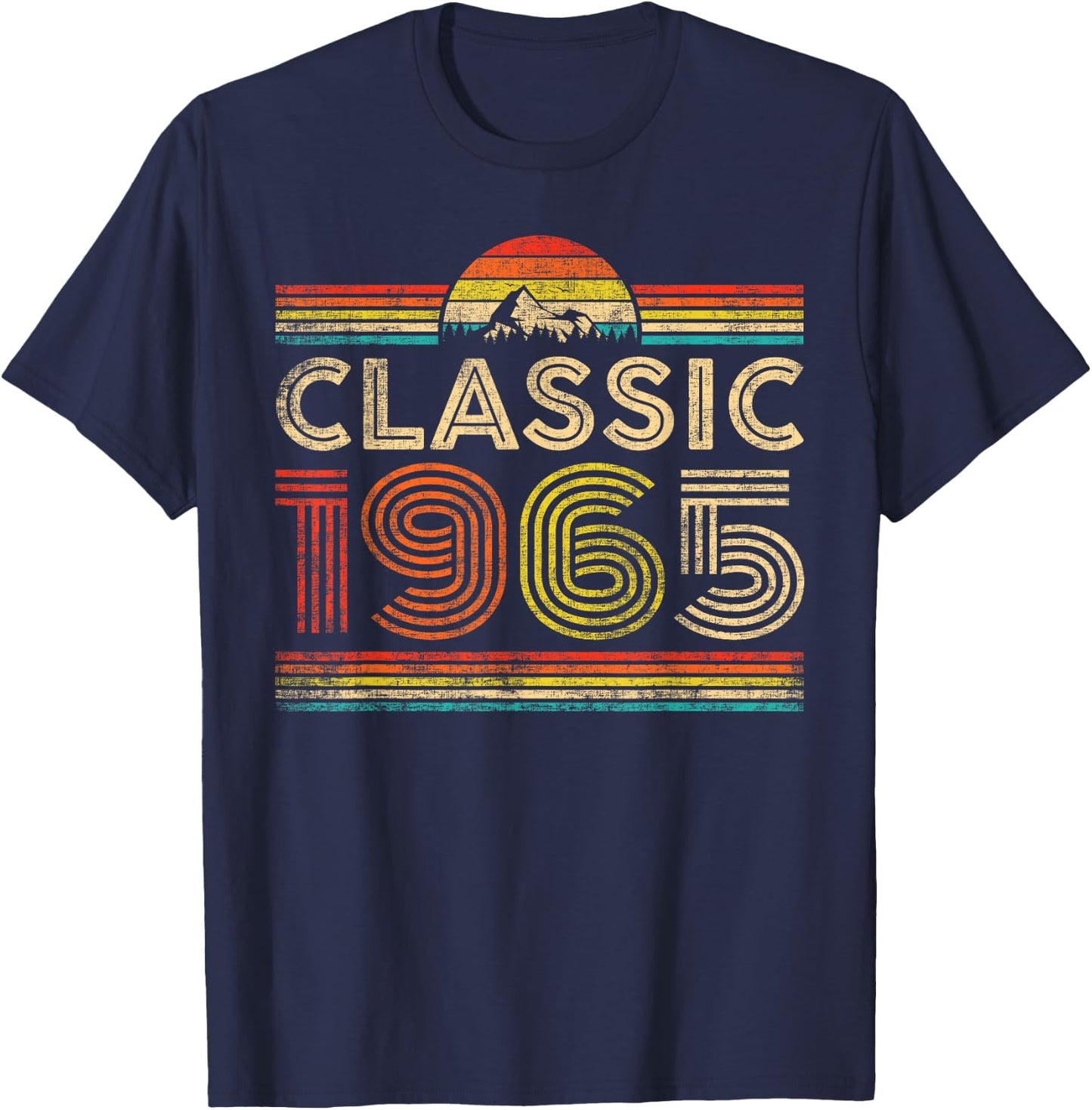 Classic 1965 Vintage 1965 Classic Year Men Women Birthday T-Shirt - T-Shirt | Navy