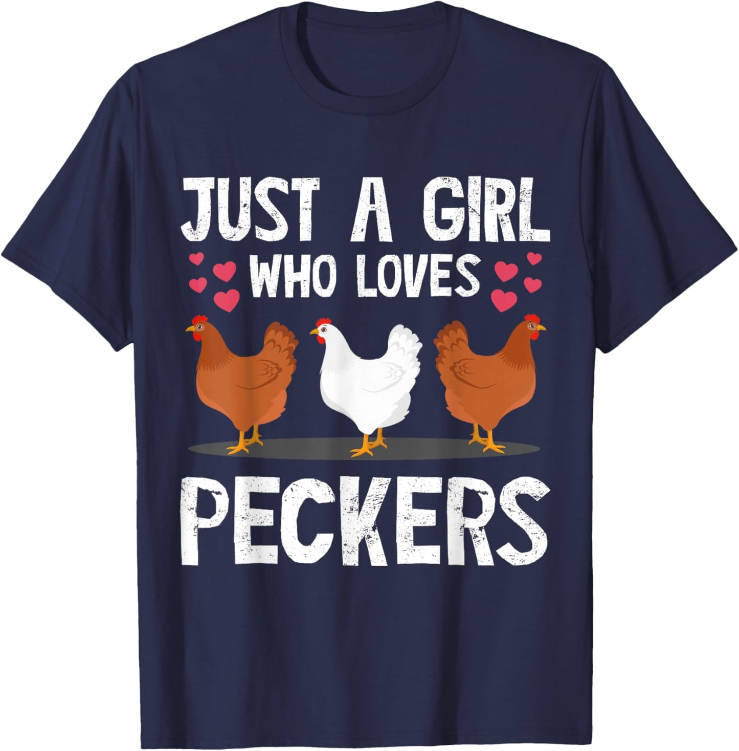 Funny Chicken Owner Art Girls Chicken Lover Farmer T-Shirt - T-Shirt | Navy