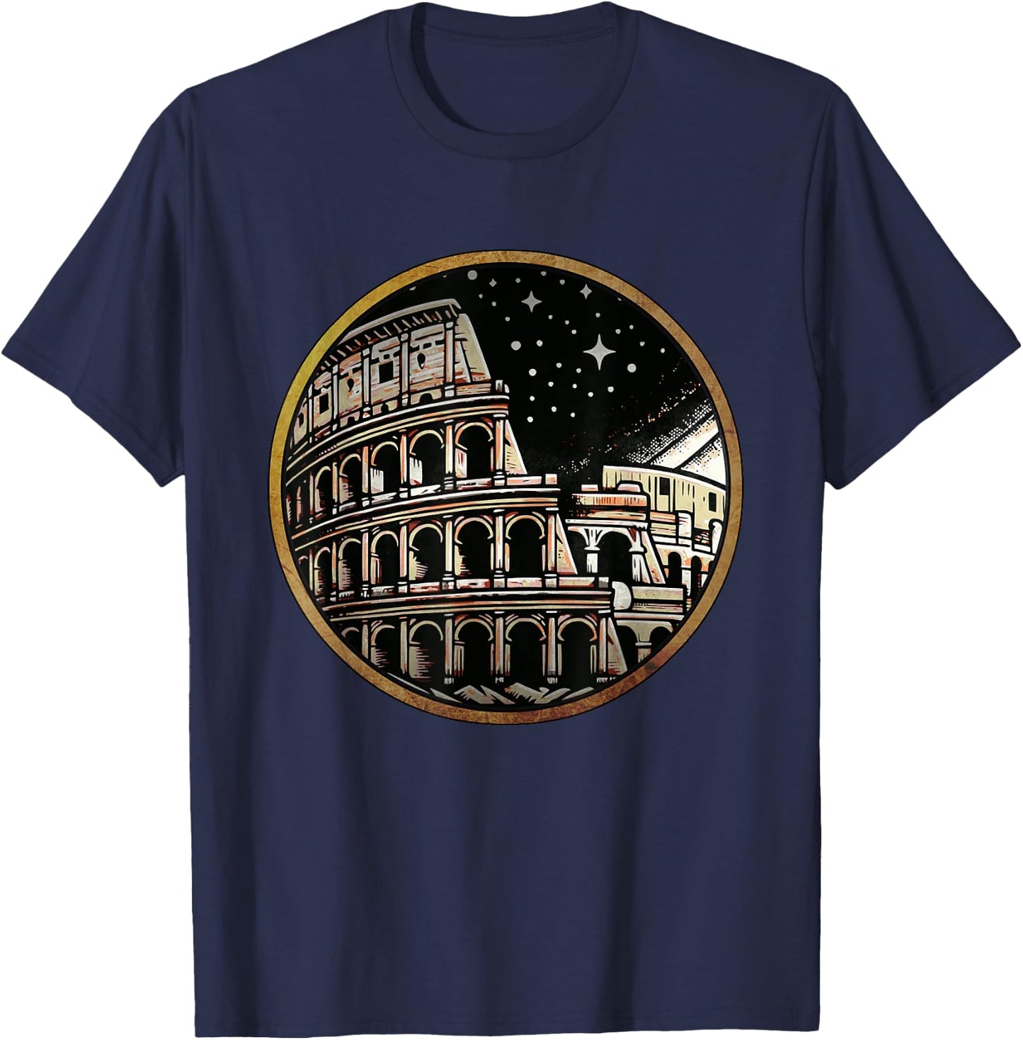 Roman Empire Colosseum of Ancient Rome T-Shirt - T-Shirt | Navy