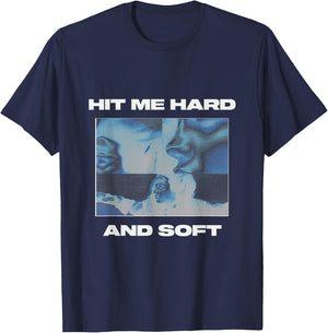 Official Billie Eilish HIT ME HARD AND SOFT Inverted Blue T-Shirt - T-Shirt | Navy