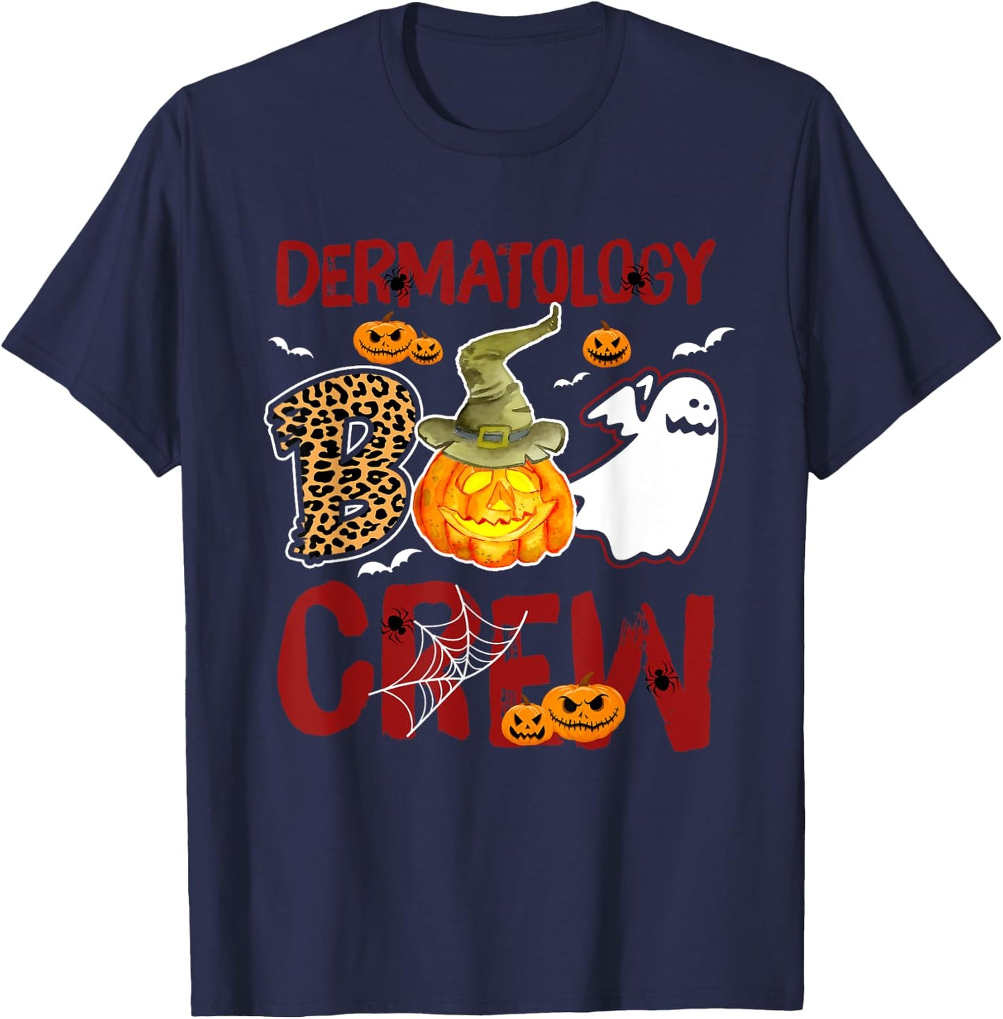 Dermatology Boo Crew Halloween Derm Nurse Match T-Shirt - T-Shirt | Navy