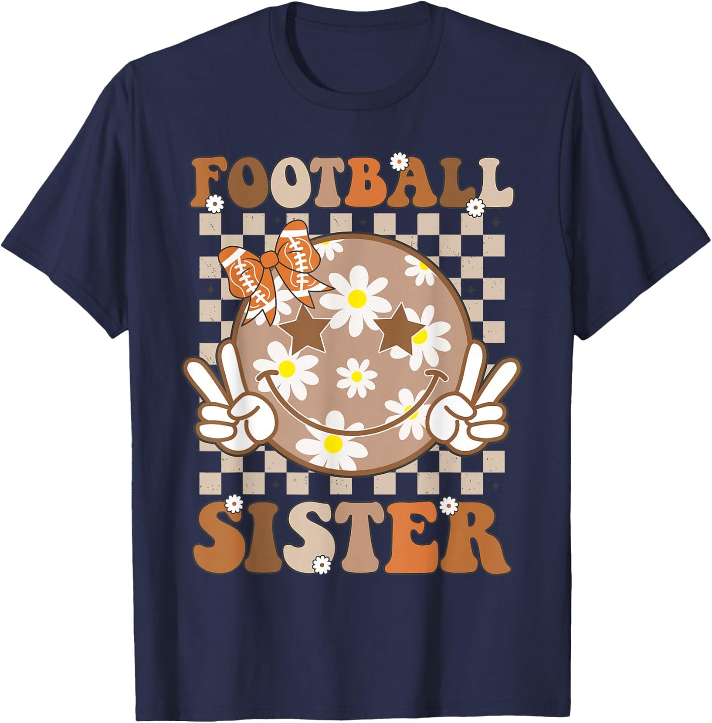 Football Sister Shirt For Girls Women Toddler Sport Lover T-Shirt - T-Shirt | Navy