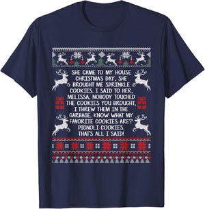 She Came To My House Christmas Day She Brought Me Sprinkle T-Shirt - T-Shirt | Navy