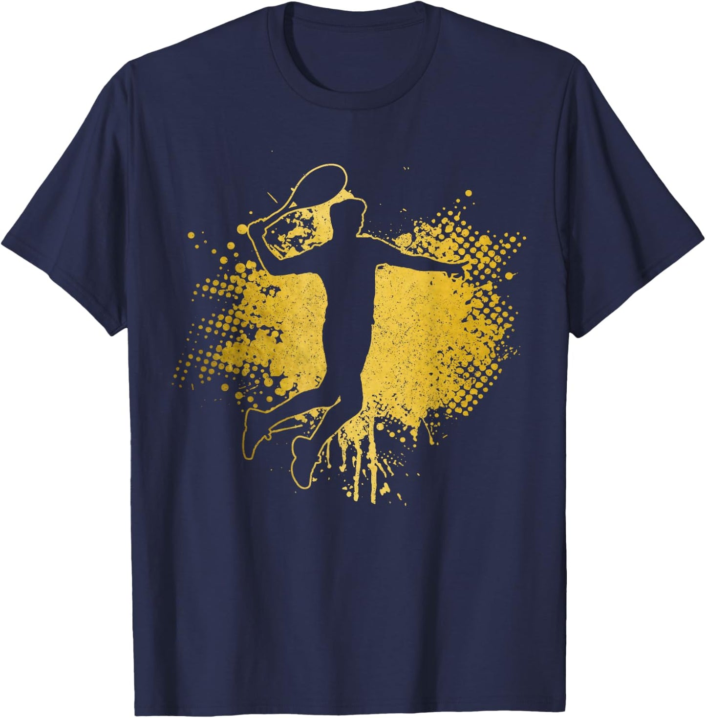 Tennis Player Sports Vintage Men Women Tennis T-Shirt - T-Shirt | Navy