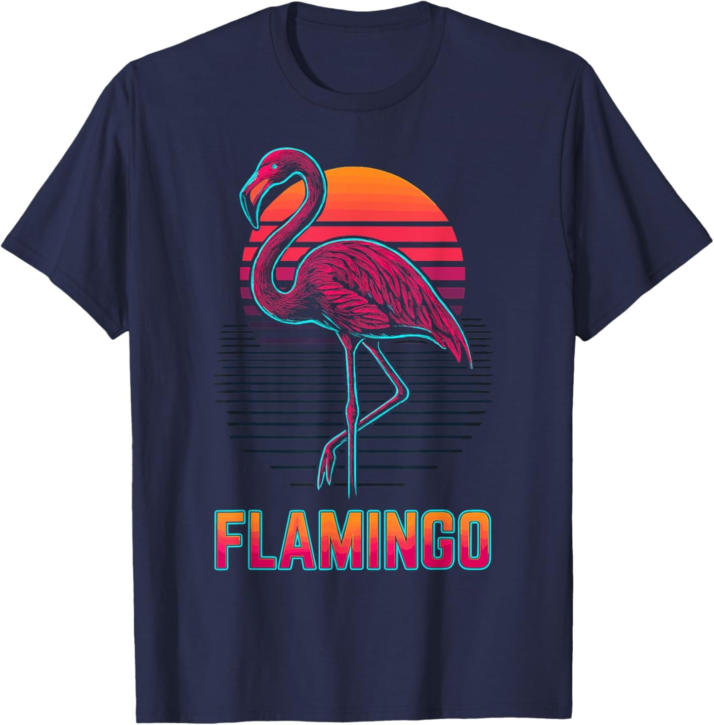 Flamingo Retro T-Shirt - T-Shirt | Navy