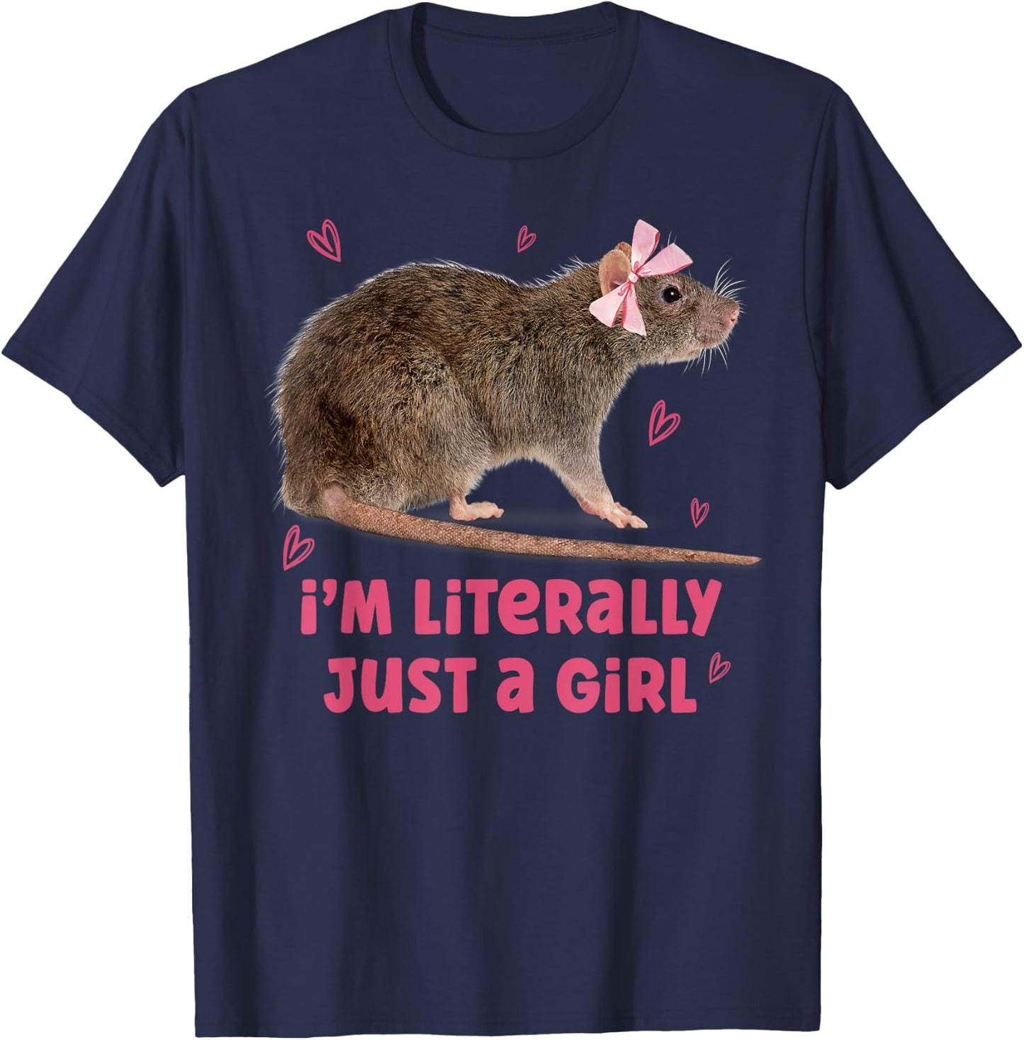 I'm Literally Just A Girl Funny Rat Pet Lover T-Shirt - T-Shirt | Navy