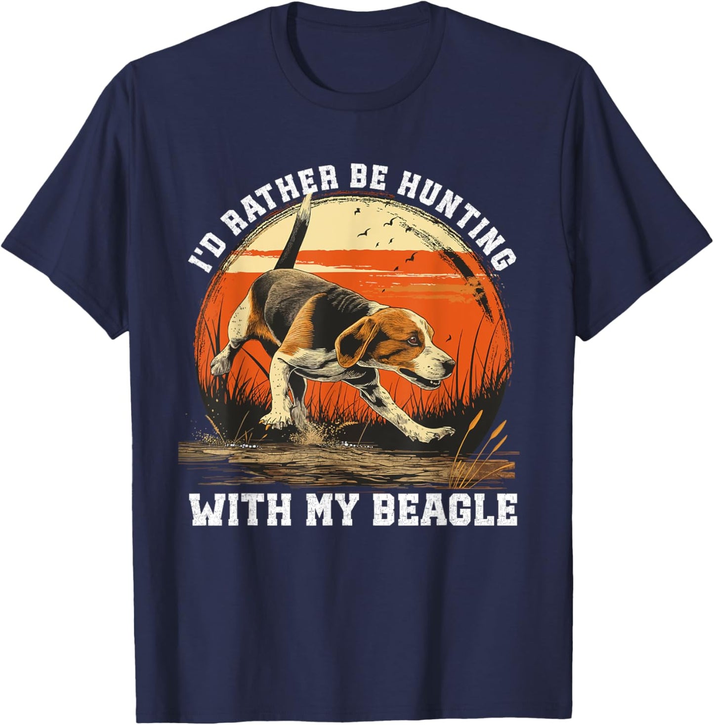 Dog Hunter I'd Rather Be Beagle Hunting Women T-Shirt - T-Shirt | Navy