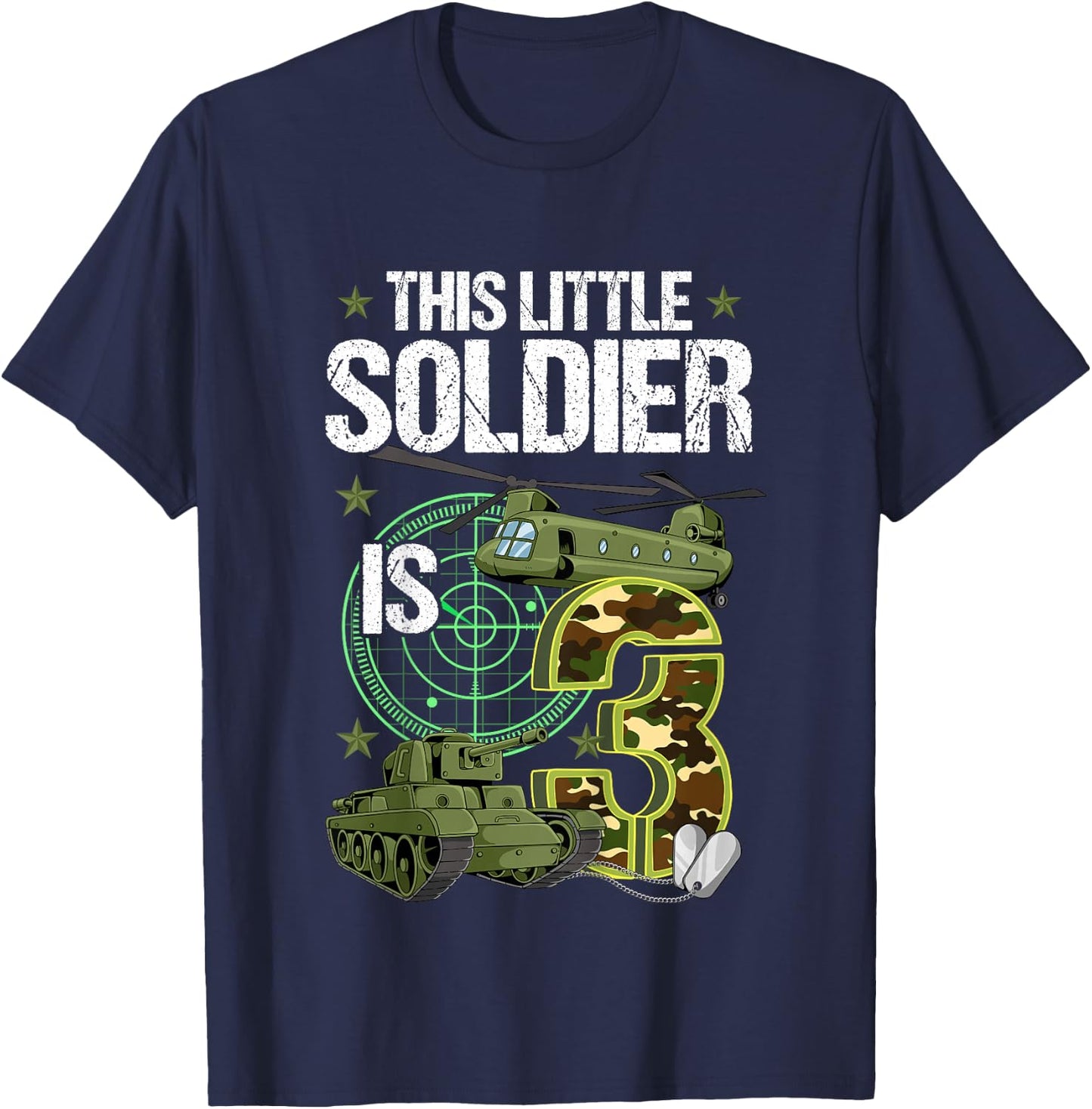 Kids 3rd Birthday Army T-Shirt - T-Shirt | Navy